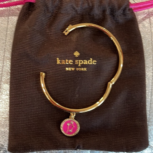 Kate Spade Libra bracelet ( She scales great heights ). Gold/Pink/Rhinestones - Picture 5 of 7